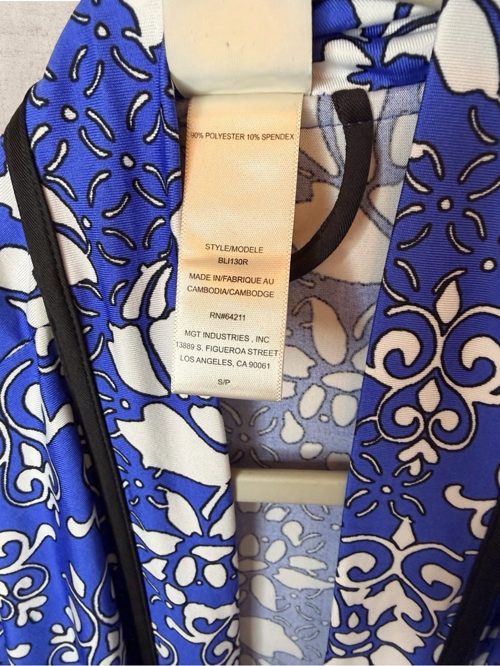 In Bloom by Jonquil Kimono Robe Blue White Floral Print Boho Cover Up Small - Picture 5 of 6